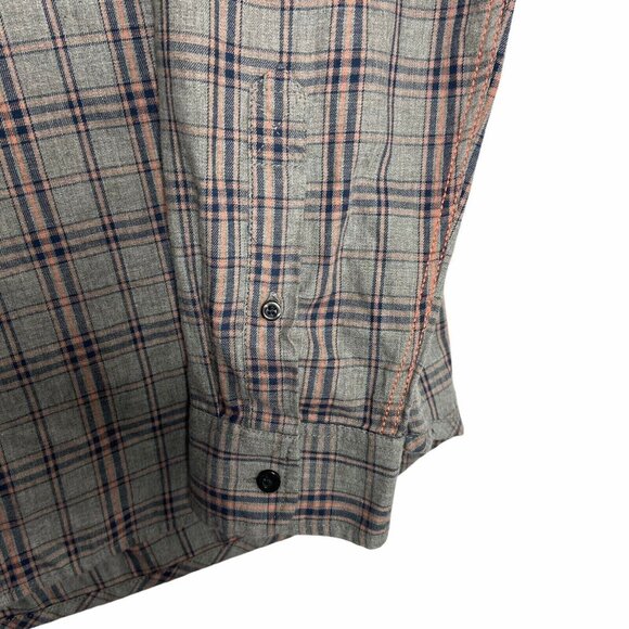 NWT Michael Bastian Flannel Shirt‎ Mens Size Large Pink/Grey Plaid LS Button Up - Picture 8 of 10